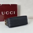 Borsa a tracolla Gucci Half Horsebit Mini/media 860787 Pelle Granata Nero