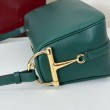 Borse Replica Alta Qualità a tracolla Gucci Half Horsebit Mini/media 860787 Pelle Granata Verde