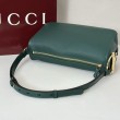 Borse Replica Alta Qualità a tracolla Gucci Half Horsebit Mini/media 860787 Pelle Granata Verde