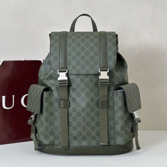 Borse Firmate Replica a tracolla piccola Gucci GG Monogram 795479 Zaino in tessuto GG verde