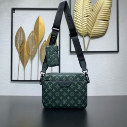 Borsa messenger da uomo LV Trio M27154 Verde