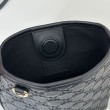 Gucci 847090 Borse Replica a secchiello nano con GG Emblem in tessuto marrone