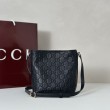 Gucci 847090 Borse Replica a secchiello nano con GG Emblem in tessuto marrone