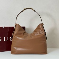 Gucci 850546 850926 borsa tote grande Beatrix in morbida pelle liscia Marrone
