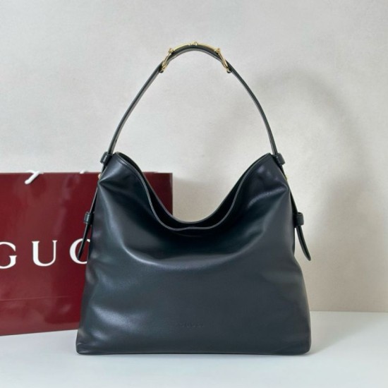 Gucci 850546 850926 borsa tote grande Beatrix in morbida pelle liscia Nero