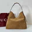 Gucci 850546 850926 borsa tote grande Beatrix in pelle scamosciata Marrone
