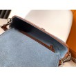 Replica Perfetta media Fendi Baguette in denim con ricamo FF