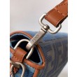 Replica Perfetta media Fendi Baguette in denim con ricamo FF