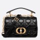 Qualità Specchio Replica Dior Mini Jolie Borsa con Manico Superiore Nera Cannage Calfskin Riproduzione Fedele Dior Mini Jolie Borsa con Manico Superiore Nera Cannage Calfskin imitazioni
