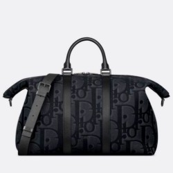 Riproduzione Fedele Dior Weekender 40 Borse Firmate Replica Maxi Dior Oblique Jacquard Nero imitazioni