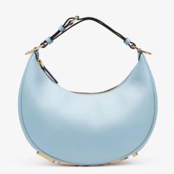 Riproduzione Fedele Bora Pari all'originale replica Hobo Piccola Fendi Fendigraphy Azzurro Chiaro imitazioni