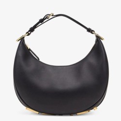 Riproduzione Fedele Fendi Fendigraphy Piccola Borse Replica Hobo Nero imitazioni