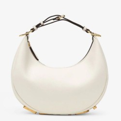 Riproduzione Fedele Borse Replica Hobo Piccola Fendi Fendigraphy Bianca imitazioni