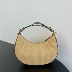 Qualità Specchio Replica Fendi Fendigraphy Piccola Borse Hobo Rafia Naturale Riproduzione Fedele Fendi Fendigraphy Piccola Borse Replica Hobo Rafia Naturale imitazioni