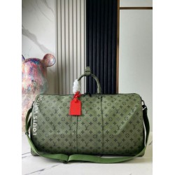 LV Keepall Bandouliere 55 Borsa Tela Monogram Verde M23963