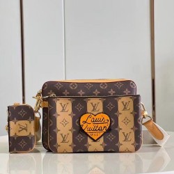 Riproduzione Fedele Borsa a tracolla Louis Vuitton Trio Monogram Stripes Canvas M45965 imitazioni