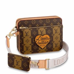 Riproduzione Fedele Borsa a tracolla Louis Vuitton Trio Monogram Stripes Canvas M45965 imitazioni