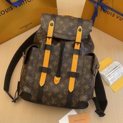 Qualità Specchio Replica Zaino Louis Vuitton Christopher MM Monogramma Tela Macassar M46686 Riproduzione Fedele Zaino Louis Vuitton Christopher MM Monogramma Tela Macassar M46686 imitazioni