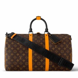 Riproduzione Fedele Louis Vuitton Keepall Bandouliere 45 Borsa Tela Monogram Macassar M46703 imitazioni