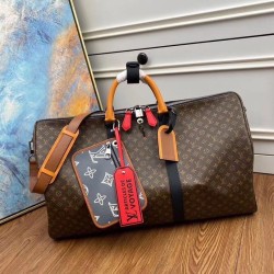 Qualità Specchio Replica LV Keepall Bandouliere 50 Borsa Patchwork M56855 Riproduzione Fedele LV Keepall Bandouliere 50 Borsa Patchwork M56855 imitazioni