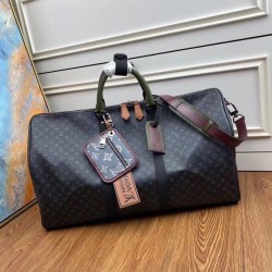 Riproduzione Fedele LV Keepall Bandouliere 50 Borsa Patchwork M56856 imitazioni
