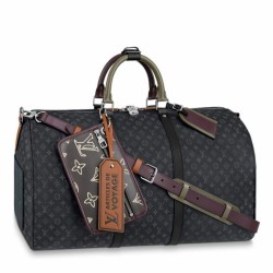 Riproduzione Fedele LV Keepall Bandouliere 50 Borsa Patchwork M56856 imitazioni