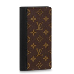 Riproduzione Fedele imitazione Portafoglio Louis Vuitton Brazza Tela Monogram Macassar M69410 imitazioni