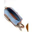Mini borsa Fendi Baguette in denim con ricamo FF