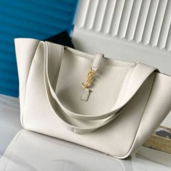 Qualità Specchio Replica YSL Saint Laurent LE 5 A 7 Borse Alta Qualità Tote Bea Bianca Granulata Riproduzione Fedele YSL Saint Laurent LE 5 A 7 Borse Replica Alta Qualità Tote Bea Bianca Granulata imitazioni