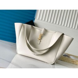 YSL Saint Laurent LE 5 A 7 Borse Replica Alta Qualità Tote Bea Bianca Granulata