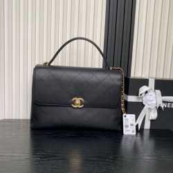 Replica qualità specchio Qualità superiore replica Maxi Flap Chanel Con Manico Superiore AS5543 Nera
