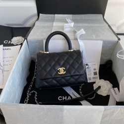 Replica qualità specchio Borsa a Mano Chanel con Manico Superiore AS2215 Nera
