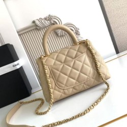 Replica Borsa Chanel con patta e manico superiore AS2215 Albicocca Imitazioni Replica qualità specchio Borsa Chanel con patta e manico superiore AS2215 Albicocca