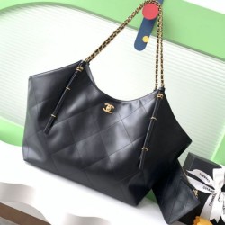 Replica qualità specchio Qualità superiore replica Chanel Maxi Shopping Tote AS5463 Nero