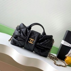 Replica qualità specchio Borse  Chanel Mini con fiocco AS5849 Pelle di agnello Nero