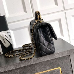 Replica Borsa Chanel Piccola con patta e manico superiore AS5702 Nero Imitazioni Replica qualità specchio Borsa Chanel Piccola con patta e manico superiore AS5702 Nero