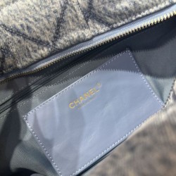 Bora Pari all'originale replica a fiocco Chanel 25K Denim lavato AS5851 Nero