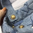 Bora Pari all'originale replica a fiocco Chanel 25K Denim lavato AS5851 Nero