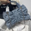 Bora Pari all'originale replica a fiocco Chanel 25K Denim lavato AS5851 Nero