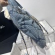 Bora Pari all'originale replica a fiocco Chanel 25K Denim lavato AS5851 Nero
