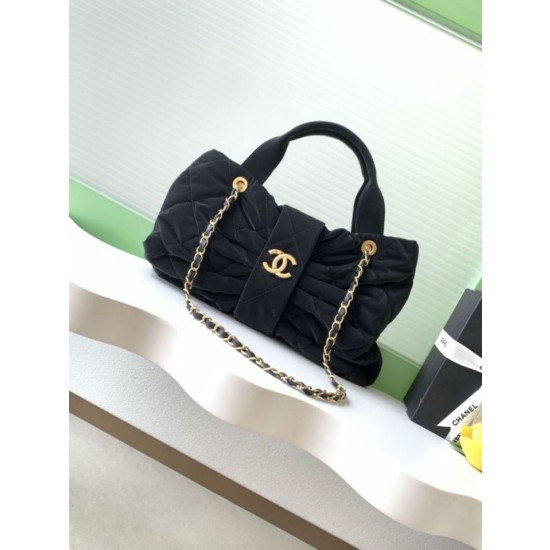 Borsa Replica 1:1 a fiocco Chanel 25K Pelle di vitello AS5851 Nero