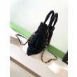 Borsa Replica 1:1 a fiocco Chanel 25K Pelle di vitello AS5851 Nero