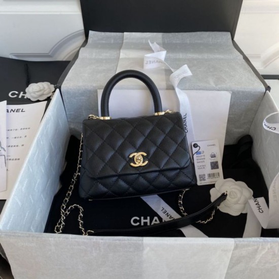 Borsa a Mano Chanel con Manico Superiore AS2215 Nera