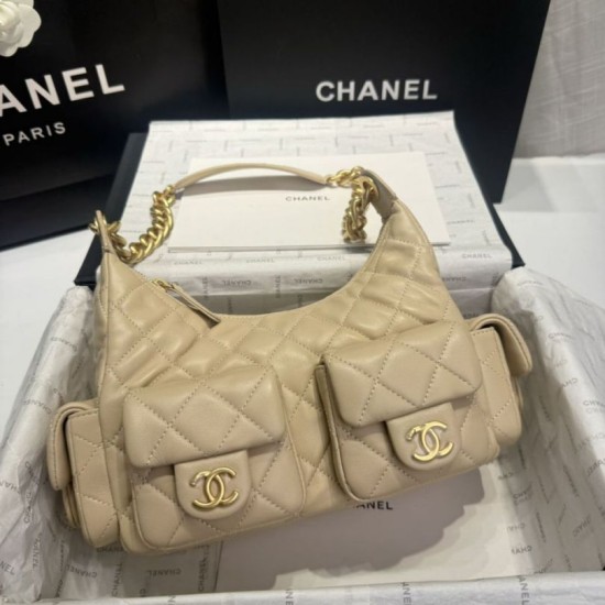 Qualità premium Borse Replica Chanel 25C Matelasse Hobo AS5339 AS5302 Albicocca
