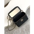 Qualità superiore replica a tracolla Chanel 25C Vanity con catena AP4404 Nero