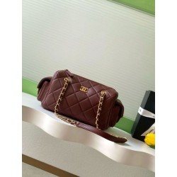 Borse Replica bowling piccola Chanel AS5792 Pelle di agnello Bordeaux