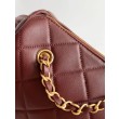 Borse Replica bowling piccola Chanel AS5792 Pelle di agnello Bordeaux