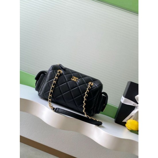 Borsa bowling piccola Chanel AS5792 Pelle di agnello Nero