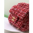 Borsa bowling piccola Chanel in tweed AS5792 Pelle di vitello Nero
