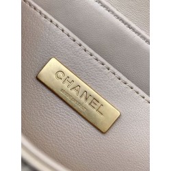 Borsa Chanel 25P piccola con patta e manico superiore AS5355 Albicocca